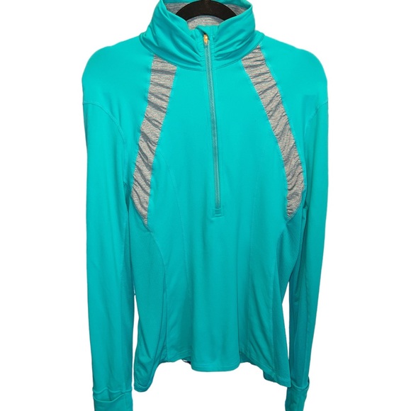SOLD Lululemon Teal Half Zip Long Sleeve Running Top Jacket Size 12 - Picture 3 of 12